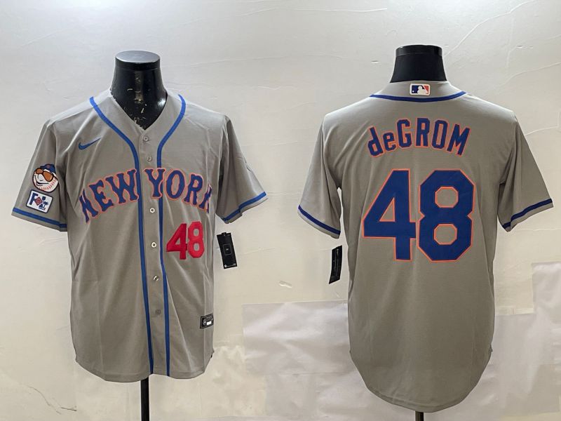 Men New York Mets #48 Degrom Grey Game 2025 Nike MLB Jersey style 2